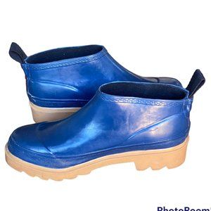 Rubber Ankle Rainboot Bootie Blue Size 6